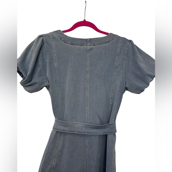 DG2 Puff Sleeve Stretchy Denim Dress - Picture 5 of 11